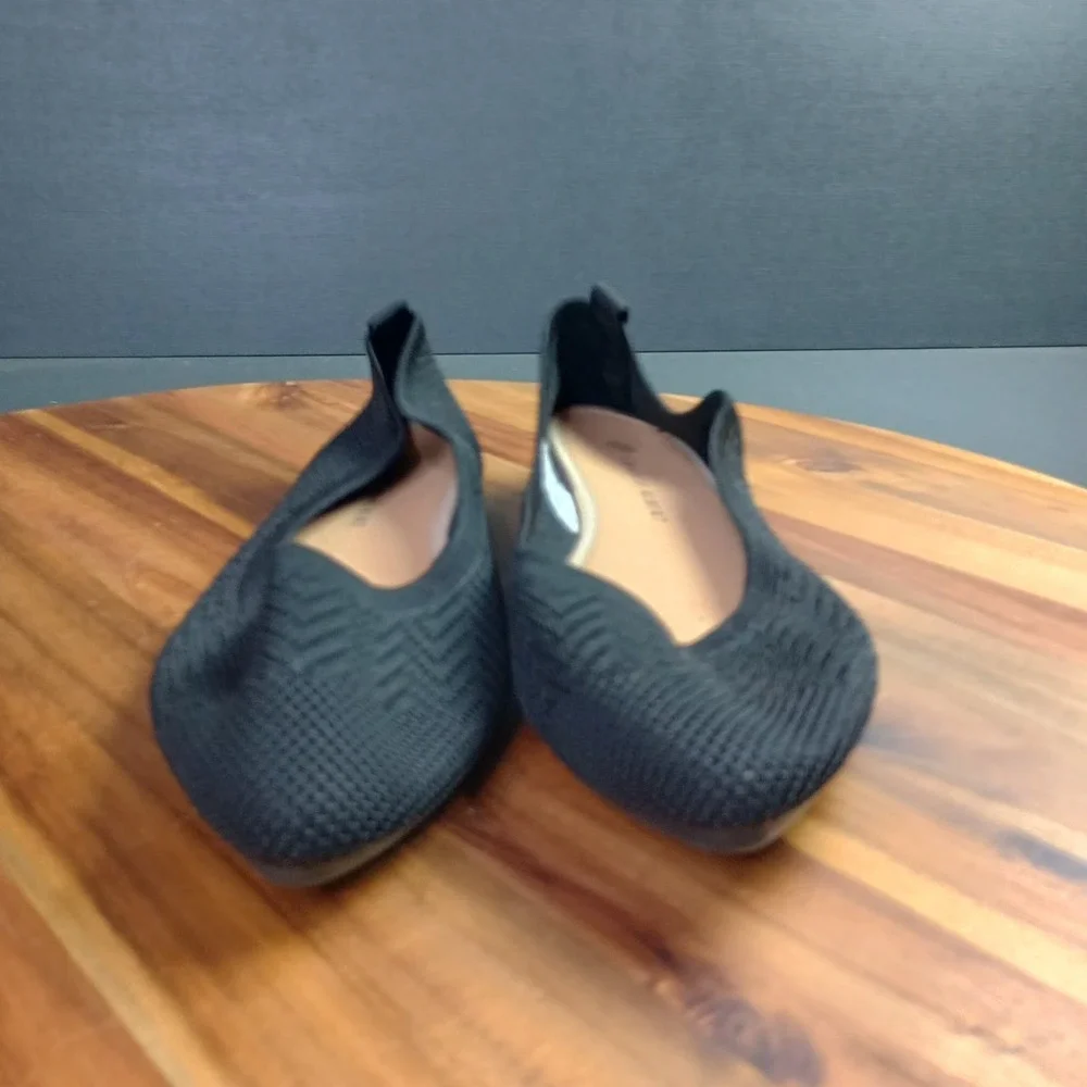Charles Albert Knit Ballet Flats Womens Sz 10 Comfort Shoes Black Slip On Casual